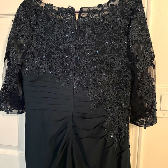 Navy Blue Lace Wedding/holiday/gala Dress - Picture 9 of 12